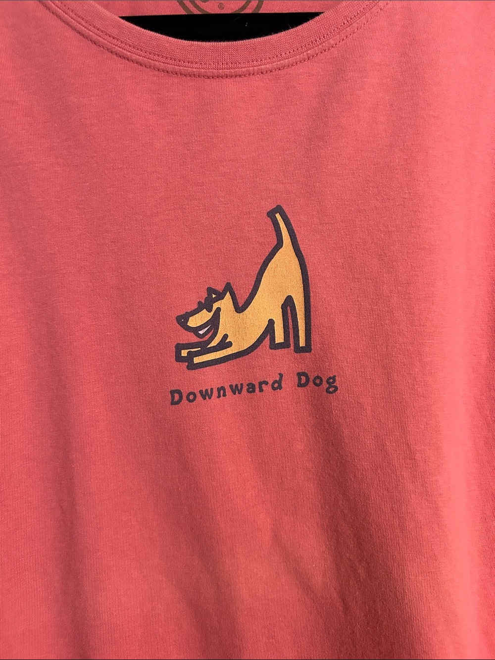 LIFE IS GOOD Coral-Pink Long Sleeve T-Shirt Downward Dog Graphic Crewneck XL - Picture 3 of 8